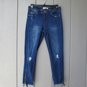 Almost Famous Mid Rise Crop Blue Jeans!